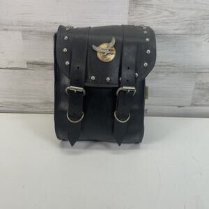 Max & Willie Leather Black Magic Sissy Bar Bag. Metal‎ Eagle , Motorcycle
